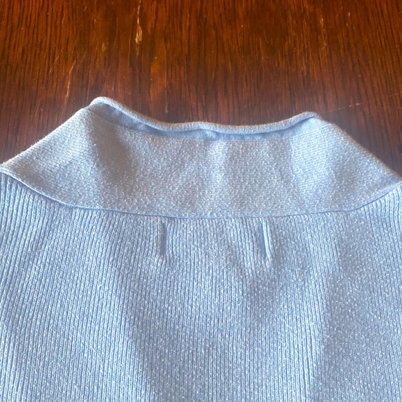 Eddie Bauer, plus size 2X, pale blue, v-neck sweater - Picture 5 of 6